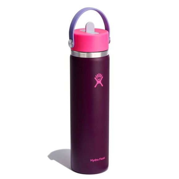 Open Box - Hydro Flask -  Wide Mouth Flex Straw Water Bottle Vac Plum - Picture 2 of 3